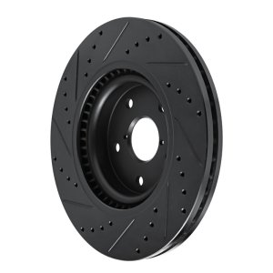 Subaru Crosstrek Brake Rotor (1) - Front Right - R1 Concepts - Drilled & Slotted - Black - `20-`25